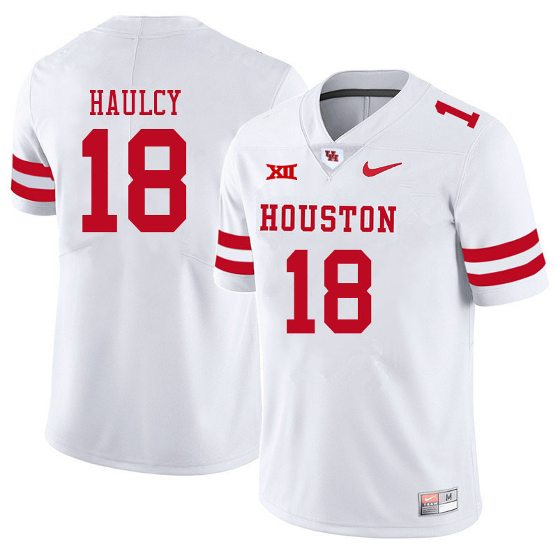Men #18 Adari Haulcy Houston Cougars College Big 12 Conference Football Jerseys Sale-White